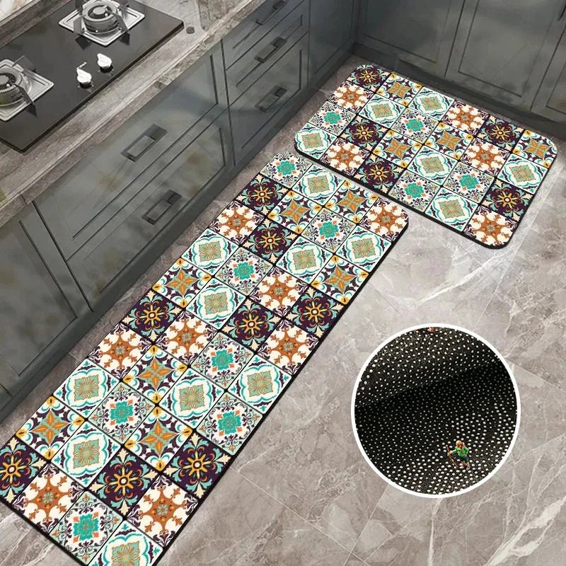 Tapis de cuisine antidérapant en textile texturé | Virelle Maison