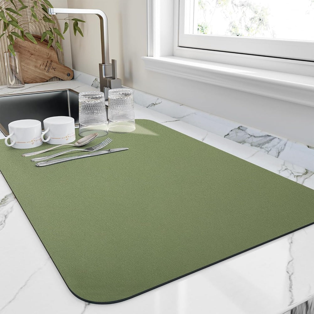 Tapis d’égouttage absorbant en diatomite texturée | Virelle Maison