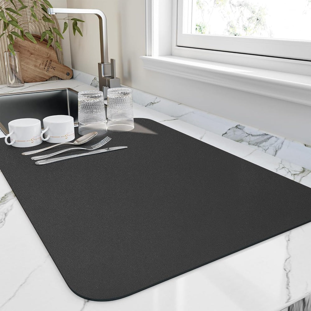Tapis d’égouttage absorbant en diatomite texturée | Virelle Maison