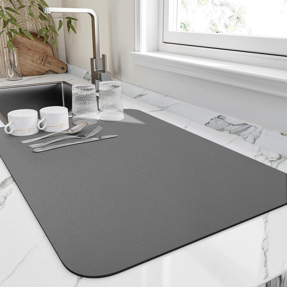 Tapis d’égouttage absorbant en diatomite texturée | Virelle Maison