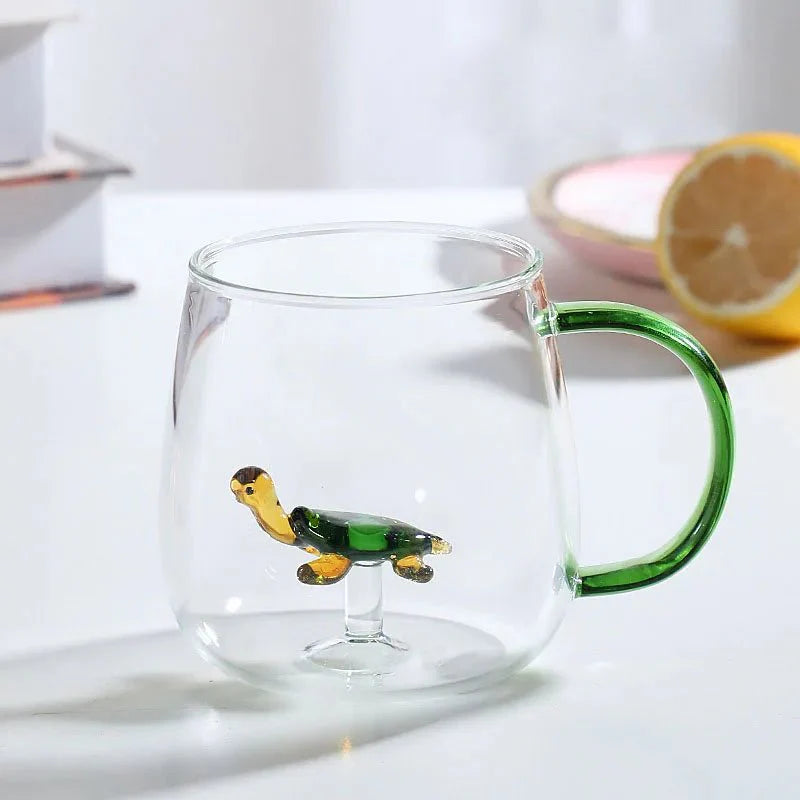 Tasse en verre borosilicate avec motif animal 3D | Virelle Maison