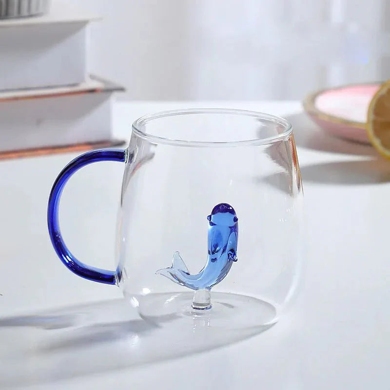 Tasse en verre borosilicate avec motif animal 3D | Virelle Maison