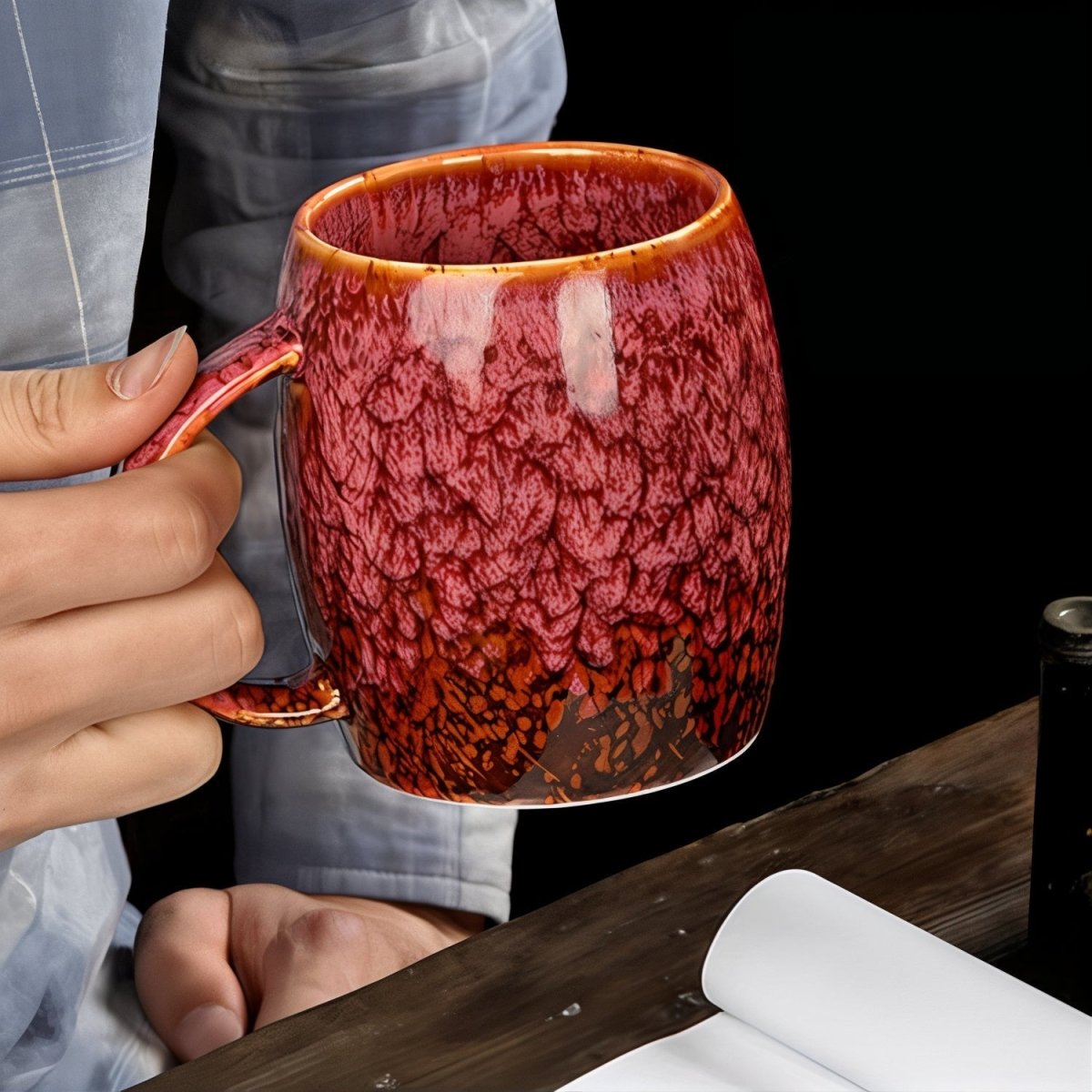 Tasses à café en céramique colorée à motif marbré | Virelle Maison