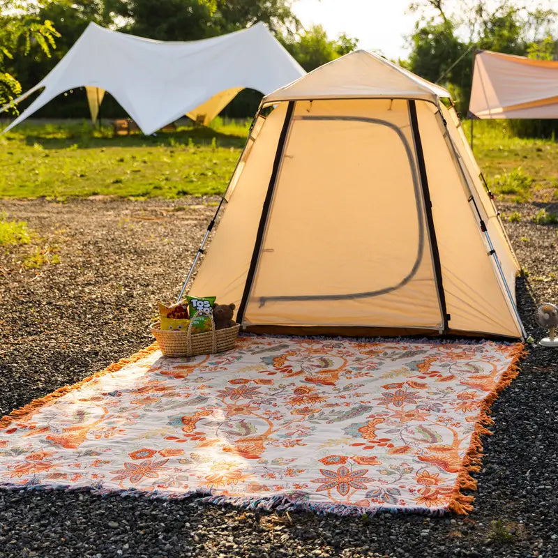 Rustikale Blumen Boho Decke | 100% Baumwoll-Blumendecke