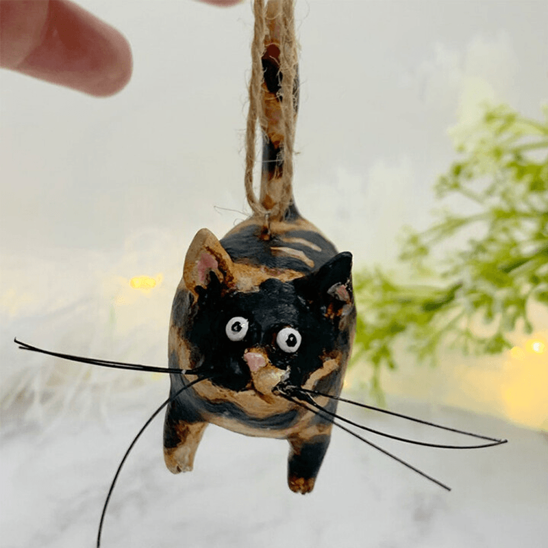 Unikátní ručně vyrobená vánoční ozdoba kočka - Purrfect Holiday Hangers