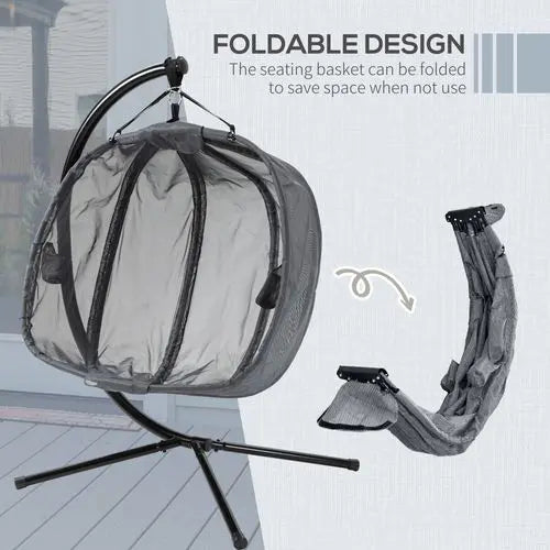 Two-Seater Egg Swing Chair – Large Hanging Basket with Cushion for Garden & Balcony