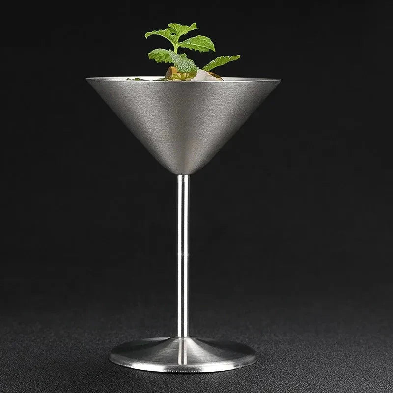Verres à cocktail en inox à double paroi finition métal | Virelle Maison