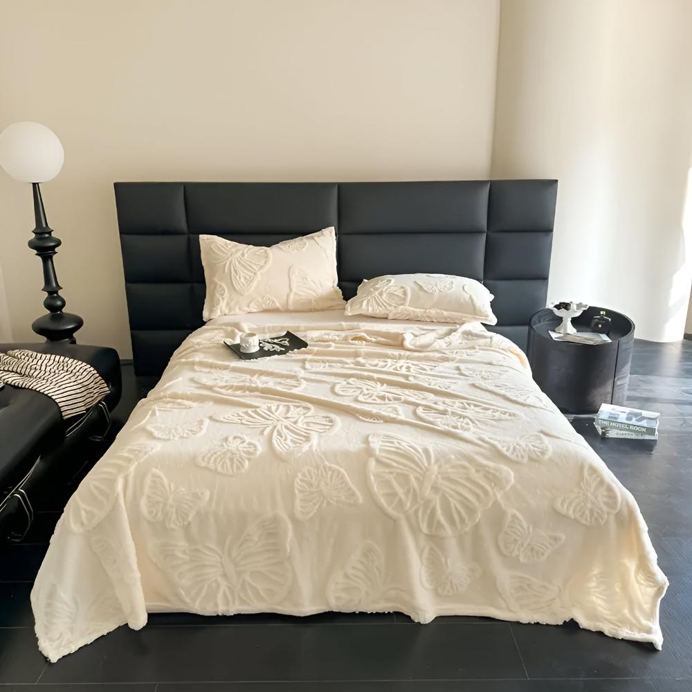 Schmetterling Jacquard Flanell-Decke