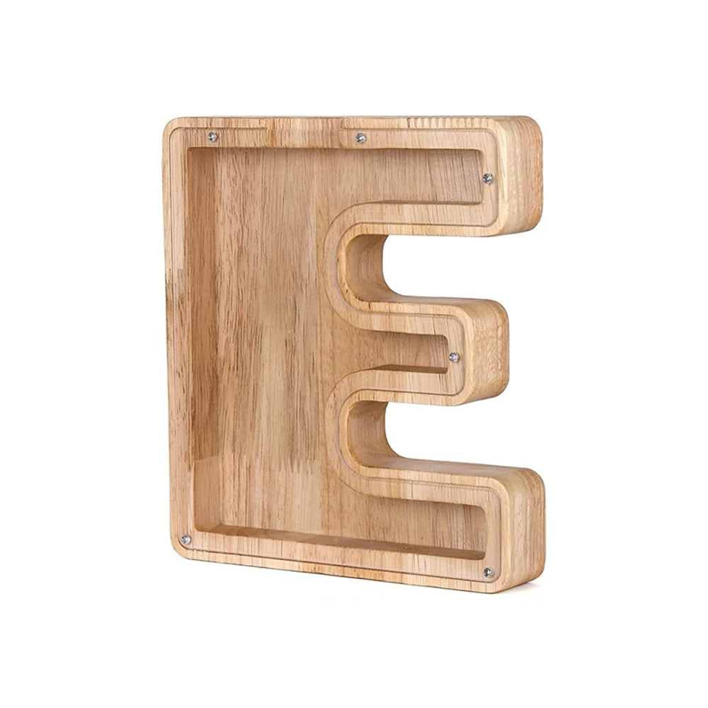 Dřevěná pokladnička ve tvaru abecedy - LetterSaver