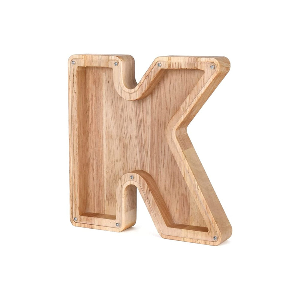 Dřevěná pokladnička ve tvaru abecedy - LetterSaver