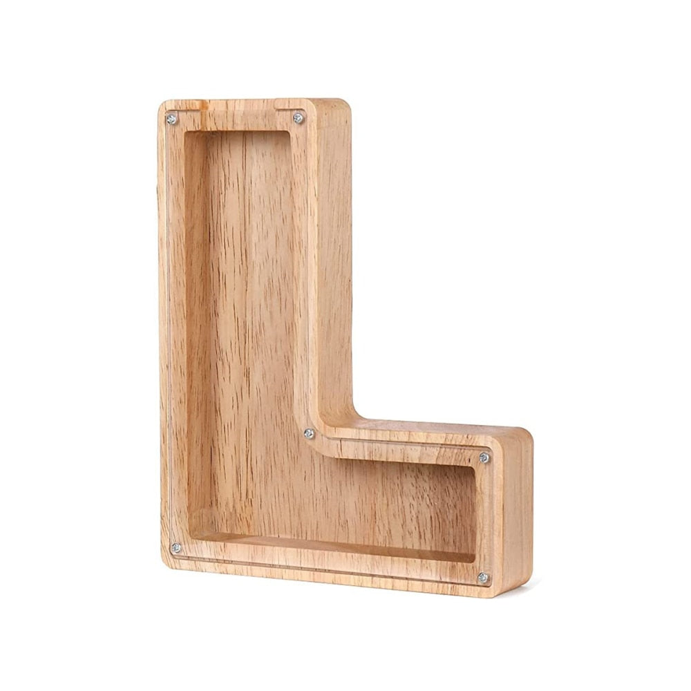 Dřevěná pokladnička ve tvaru abecedy - LetterSaver