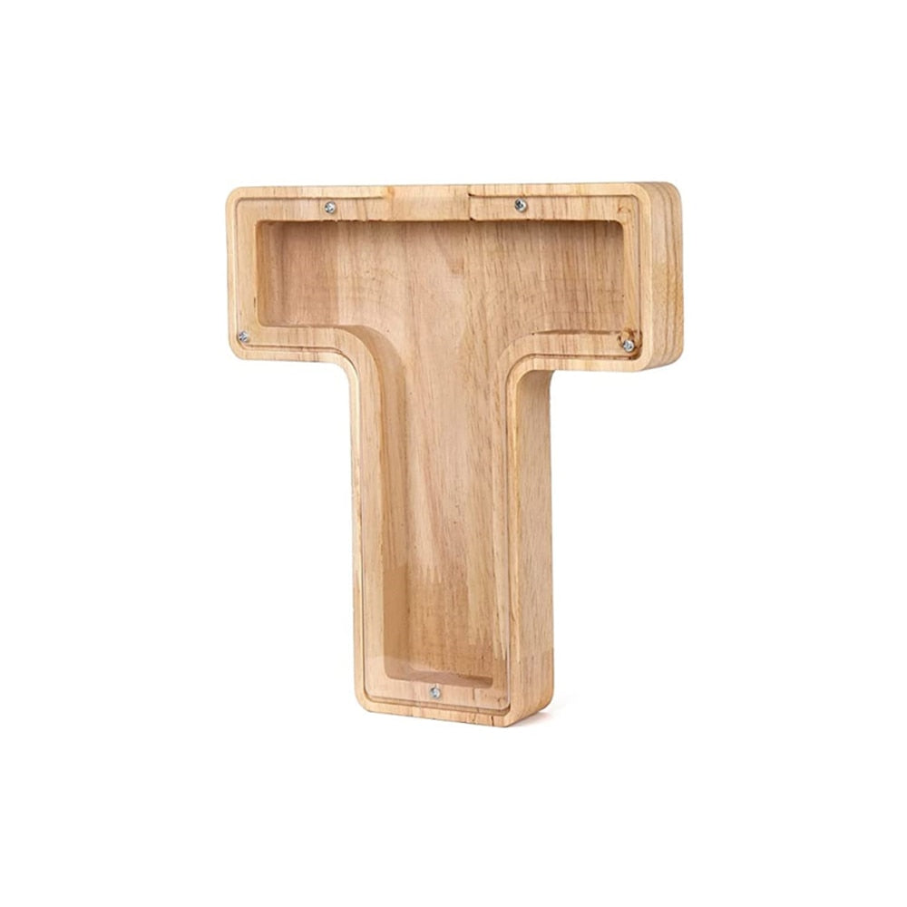 Dřevěná pokladnička ve tvaru abecedy - LetterSaver