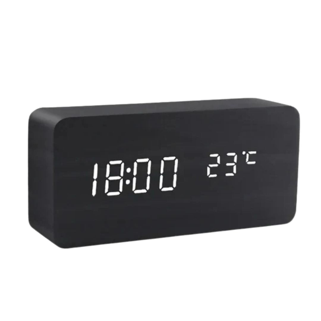 Dřevěné LED hodiny s hlasovým ovládáním - EcoClock