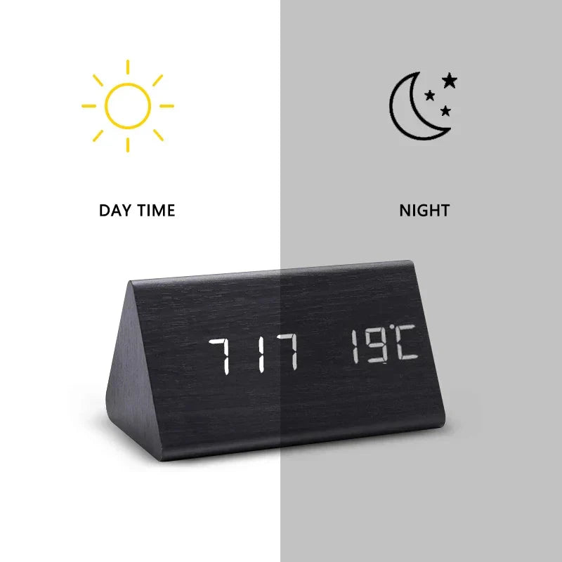 Dřevěné LED hodiny s hlasovým ovládáním - EcoClock