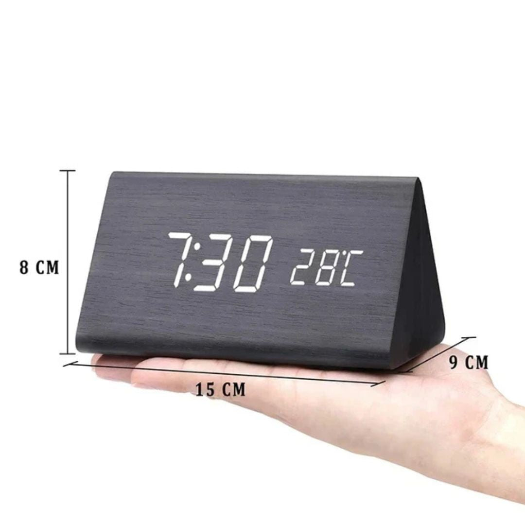 Dřevěné LED hodiny s hlasovým ovládáním - EcoClock