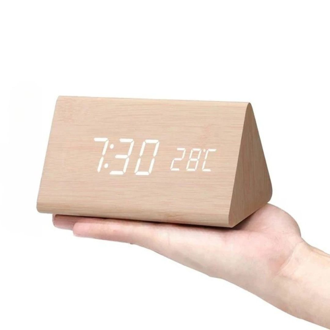 Dřevěné LED hodiny s hlasovým ovládáním - EcoClock