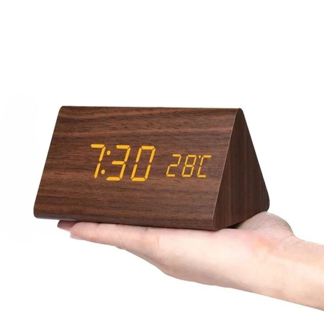 Dřevěné LED hodiny s hlasovým ovládáním - EcoClock